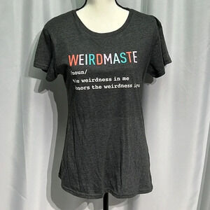 Instant Message Weirdmaste Heather Gray/Charcoal Graphic T-shirt - size Medium